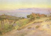 Mattew Ridley Corbet,ARA Volterra,looking towards the Pisan Hills (mk46) Spain oil painting artist